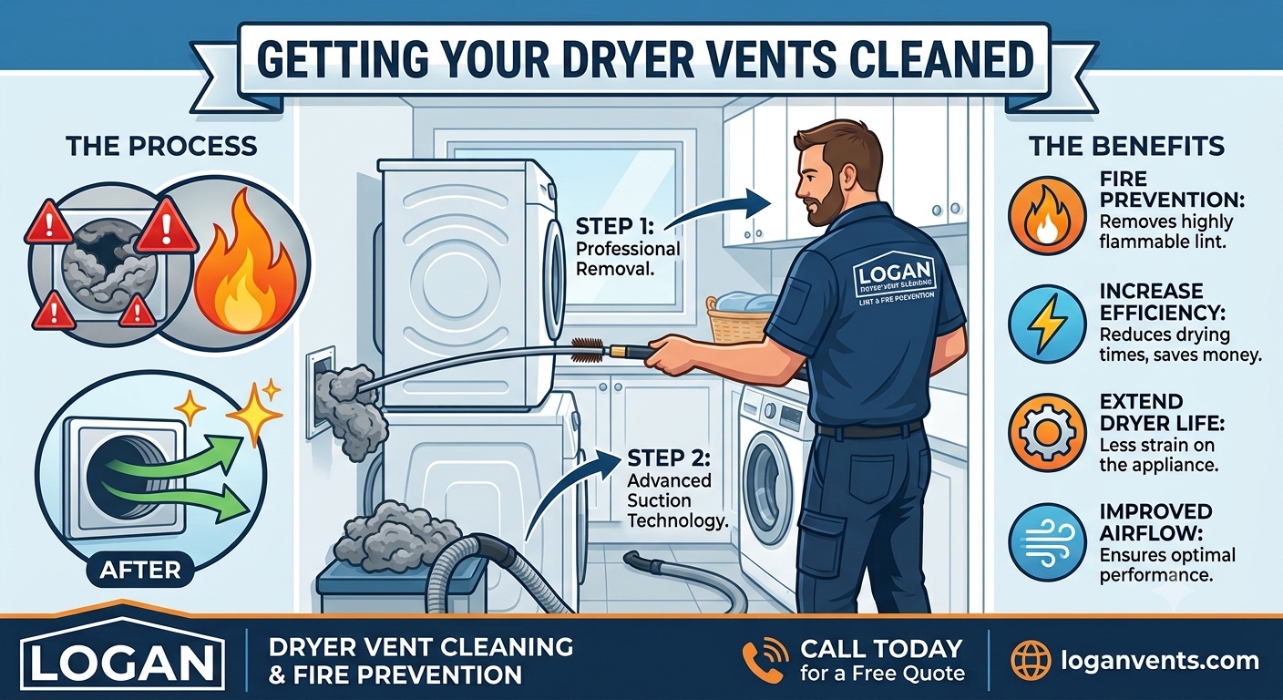 Professional dryer duct cleaning